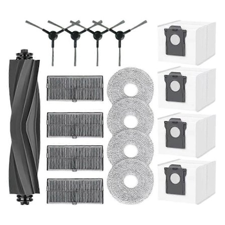 17 kpl Dreame L40 Ultra AE/D20 Ultra / RLD31SE/ MOVA E40 Ultra -imurin lisätarvikkeita pääsivuharjasuodatinmoppipölypussi