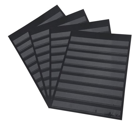 A4 sorte Indstikskort med 9 striber - uden lomme - 1 stk.