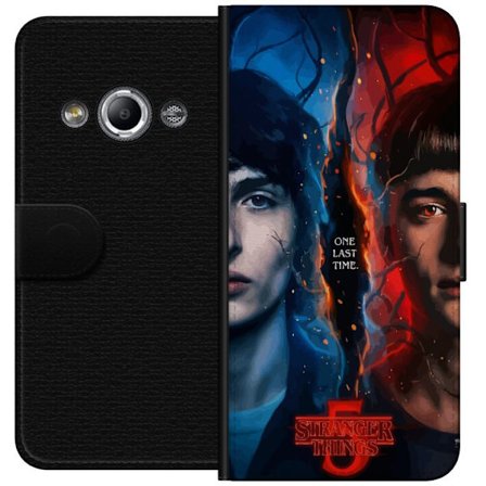 Kompatibel Tegnebogsetui til Samsung Galaxy Xcover 3 Stranger Things inspireret plakat med to ansigter, ild og is, dramatisk science fiction- og myste