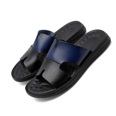 Herre PU Læder Sandaler med Åben Tå - Åndbare og Komfortable Udendørs Hjemmesko, Perfekt til Afslapning Blue 43