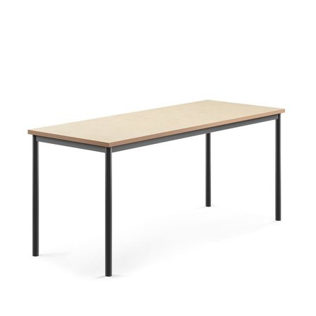 Desk SONITUS, 1800x700x760 mm, beige linoleum, anthracite