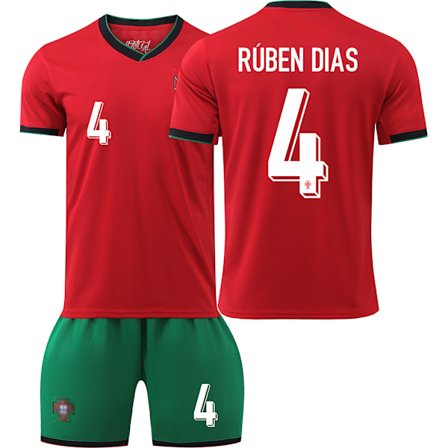 2425 Portugalin jalkapallopaita UEFA Euro Kids Jalkapallopaita Setti No.4 RUBEN DIAS