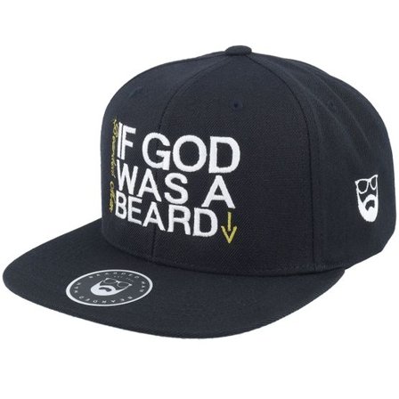 Bearded Man - Svart snapback Keps - If God Black/White Snapback @ Hatstore