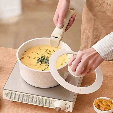 1 stk. Aftageligt håndtag til gryder og pander, Universal Anti-Skold Klips, Aftageligt grydehåndtag Egnet til alt kogegrej A