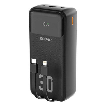 Powerbank 30000mAh pikalatauksella ja sisäänrakennetuilla kaape