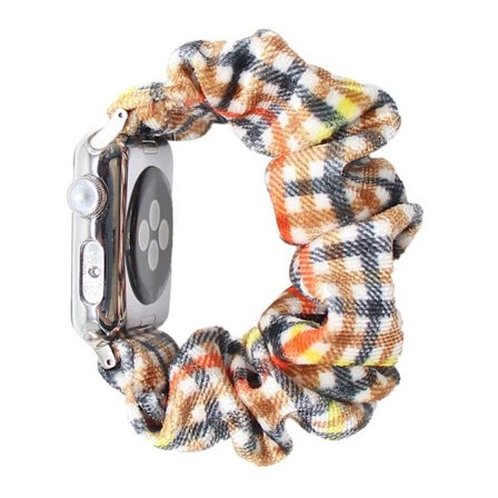 Apple Watch Series 6 / 5 40mm vibrant hairband style watch band - Orange / Yellow Checkered