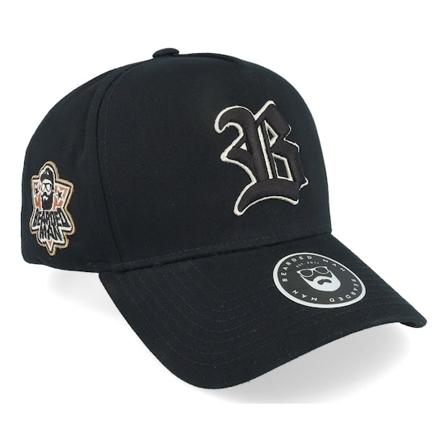 Bearded Man - Noir adjustable Casquette - 3D Sport Logo Side Patch Black A-Frame Adjustable @ Hatstore
