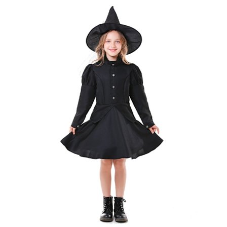 Flickor Black Fancy Fairytale Witch Costume