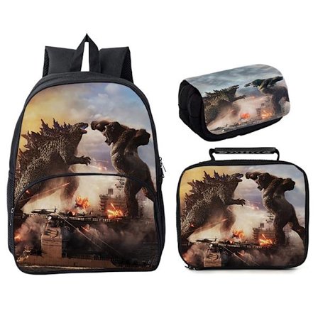 Godzilla vs King Kong tredelad 16" rundväska Style 14