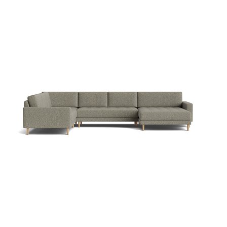 Mondo U-Form Sofa, wendbar, Puente Grün, gemustert, modernes Design, 83cm Höhe, Nozag-Federung für hohen Sitzkomfort in Ihrem Wohnzimmer.