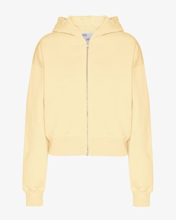 Organic Crop Zip Hood - Soft Yellow