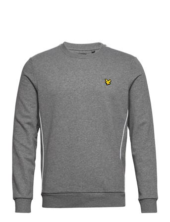 Crew Neck With Contrast Piping Svetari Collegepaita Harmaa Lyle & Scott Sport