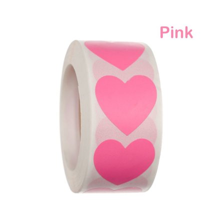 500 st Love Heart Shaped Seal Labels Sticker ROSA