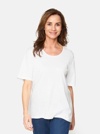 Signature - Kortæmet T-shirt - Hvid