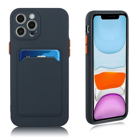 iPhone 12 Pro Max skal med korthållare - Blå