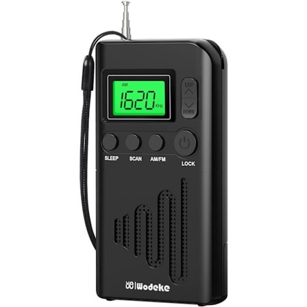 Bärbar Radio, Liten Mini FM/AM(MW) Radio med Utmärkt Mottagning och Hög Ljudkvalitet, Bärbar Radio med Hörlursanslutning, Lämplig för Vandring