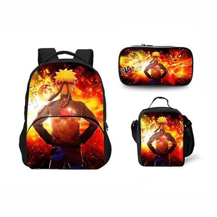 Naruto Primary And Secondary School Theme School Bag 3-piece Set Computer Bag Messenger Bag Pencil Case