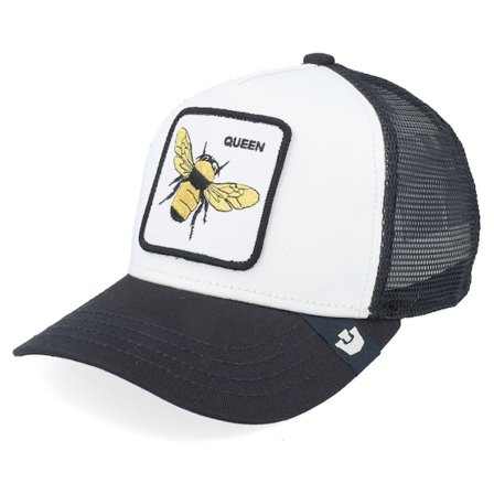 Goorin - White trucker Czapka Z Daszkiem - Kids The Queen Bee Mini Off White/Black A-Frame Trucker @ Hatstore