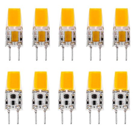 LED Bi-pin Lys 10stk GY6.35 5W COB Perler Varmt Hvit