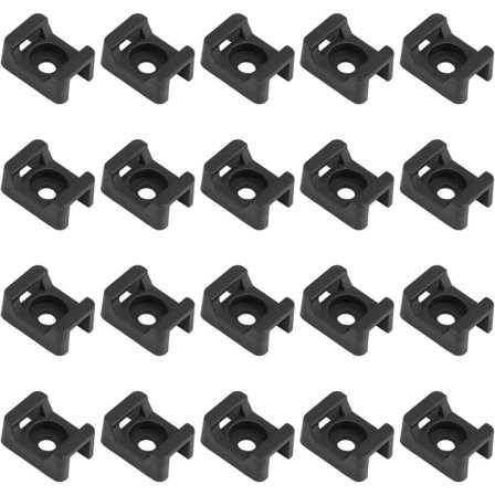 100 st Svarta Kabelbindarfästen, Kabelbindarfötter, Sadeltyp