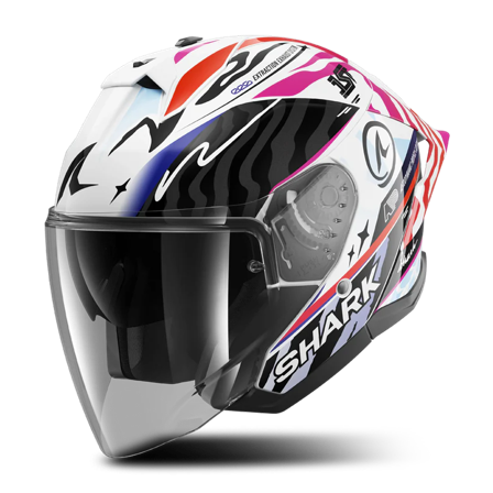 Casque Jet Shark Jet Cup Speed-Fancy Noir/Blanc/Orange XL