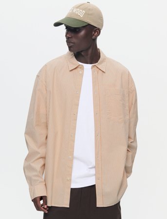 WOOD WOOD Wwday Striped - Orange - L