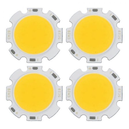 4x 5W Chip Lys Rund Cob Super Lys Led Lys Led Pære Varmt Hvit Dc15-17v