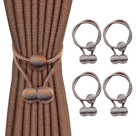 Magnetiske Gardinholdere, 4 Pakke Dekorative Gardinholdere