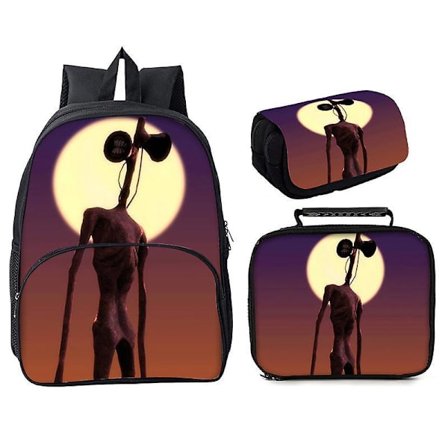 Siren Head 3-piece Student Round Flip-up Pencil Case Around Mouthpiece Style 1