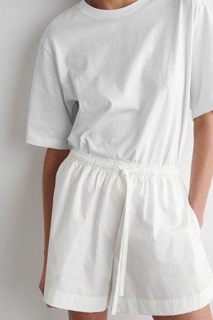 COS Women's Shorts In Cotone Con Coulisse in Bianco