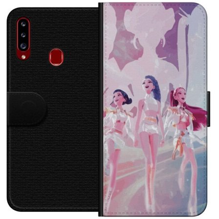 Samsung Galaxy A20s Plånboksfodral K-Pop Demon Hunters silver trio idol anime kpop futuristisk scen design
