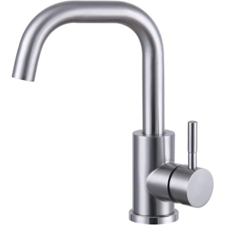 Baderomsarmatur, 360° roterbar, Kjøkkenarmatur, L-formet, Høy tut, Enkel installasjon, Kjøkkenarmatur for alle kjøkken, Baderom, Børstet