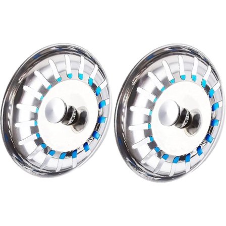 Vask Tilbehør Kjøkkenvask Sil, 2 Stykker Rustfritt Stål Vaskepropp Størrelse 80mm Enkel Porøs Drenering Scrollsqy