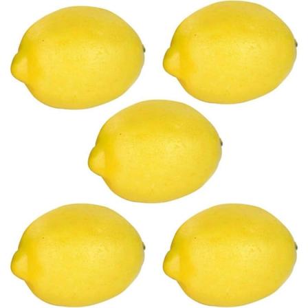 Kunstig frukt til dekorasjon, falsk gul sitron, simuleringsfrukt og grønnsaker, dekorasjon til hjemmet og kjøkkenet kunstig lime X5pcs-phwj