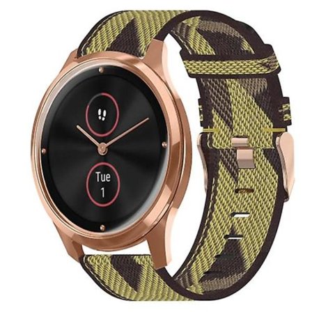 För Garmin Vivomove Luxe 20mm Nylon Woven Watch Band OVL
