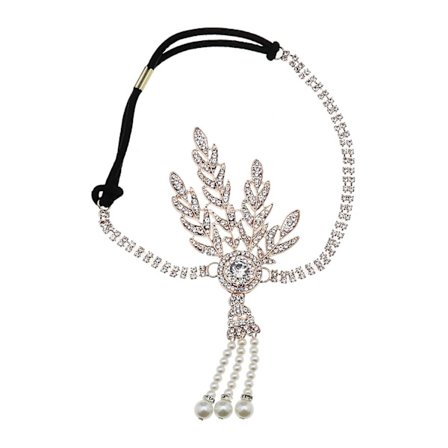 Huvudbonad för kvinnor, stretchig retro-tofs, hårtillbehör, 1920-tal