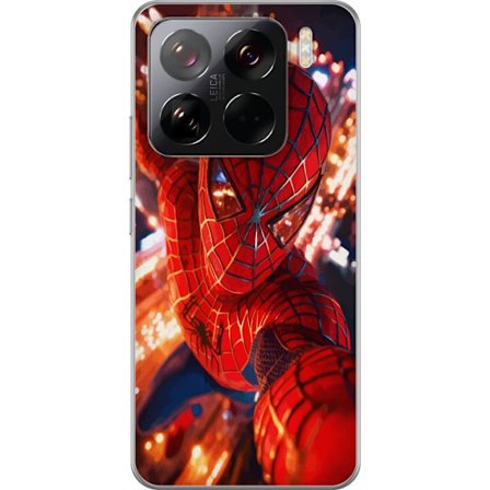 Kompatibelt Mobilskal till Xiaomi Xiaomi 15 Pro Spider Man i intensiv action med gnistrande ljus och dynamiskt perspektiv i filmisk superhjältestil
