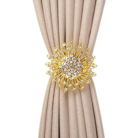 Luksus store krystal magnetiske gardin slips bånd blomst gardin clips spænde wit