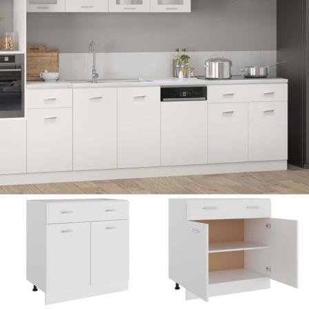 vidaXL Underskåp med låda vit 80x46x81,5 cm konstruerat trä Vit
