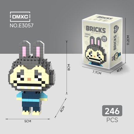 labub små partikler labub blok tegneserie dukker sammensatte legetøj små pyntegenstande