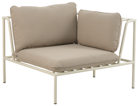 Brafab Collier Modulsoffa hörn Pearl White/Teddy Beige, Utemöbler