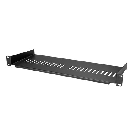 StarTech 1U Vented Server Rack Cabinet Shelf, 7in Deep Fixed Cantilever Tray, Rackmount Shelf for 19" AV/Data/Network Equipment Enclosure w/ Cage Nuts