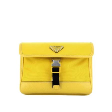 Prada Vintage Pre-owned Leather wallets Gul, Dame Vintage Accessories, Størrelse: ONE Size