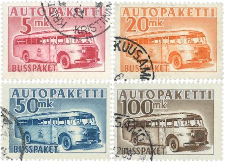 Finland 1952 - Buspakkemærker - LAPE 6-9 - Stemplet