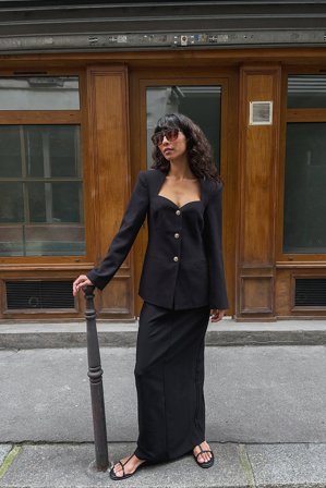NA-KD Jupe longue ajustée - Jupes longues - Noir - EU 34