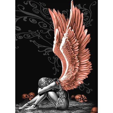 30 x 40 cm, Engler med diamantmaleri Broderi Diamantmaling