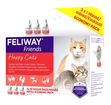 Feliway - Friends Fragrance Dispenser Refill 48 ml x 3 stk. i økonomipakke - Katt - Kattepleie & kosttilskudd - Feromoner og stress - ZOO.no