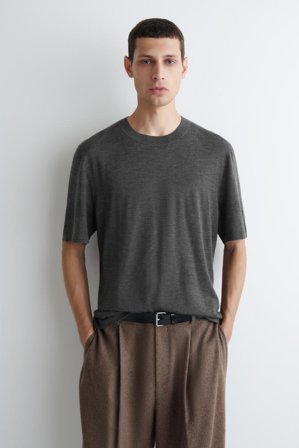 COS Homme T-Shirt En Cachemire Fin in Gris