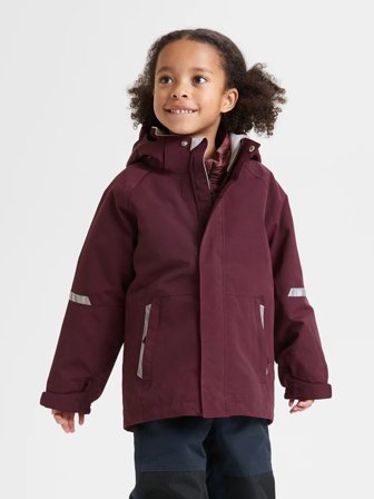 Polarn O. Pyret - Stormy – solid color, waterproof shell jacket - 122 - Childrenswear - purple