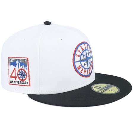 New Era - MLB Weiss fitted Cap - Seattle Mariners Dark Peak 59FIFTY 40 White/Black Fitted @ Hatstore